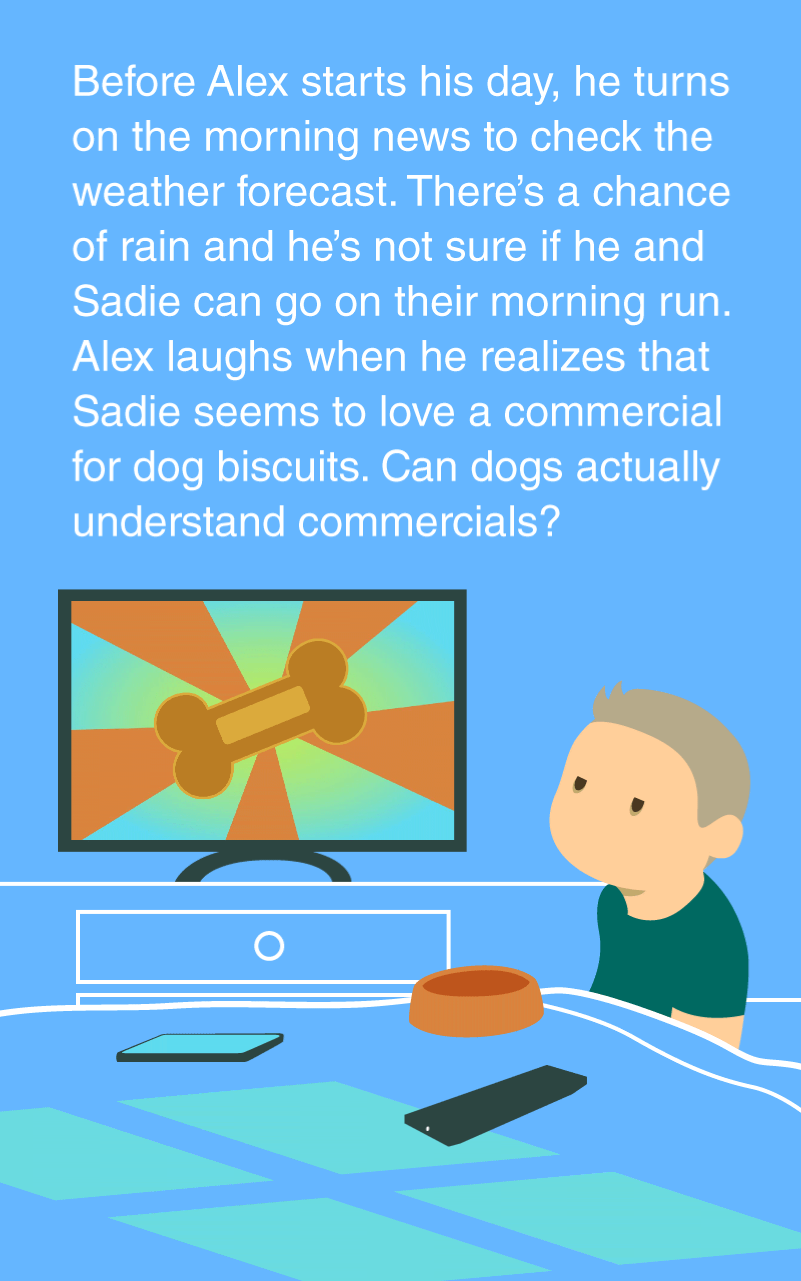 Man and dog watching TV