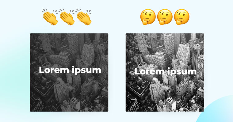 good and bad example of contrast use