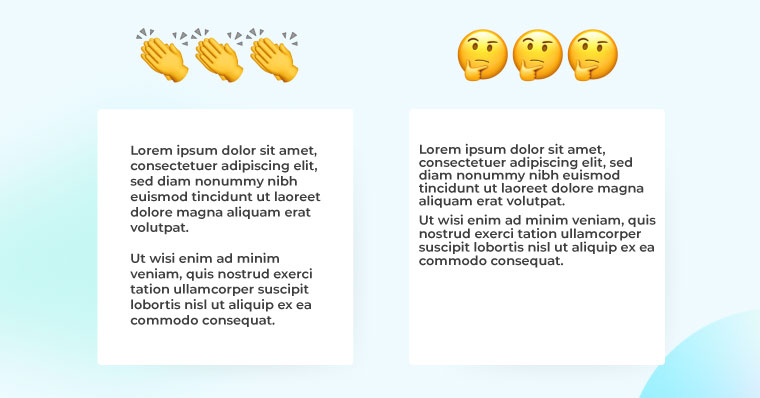 good and bad example of whitespace