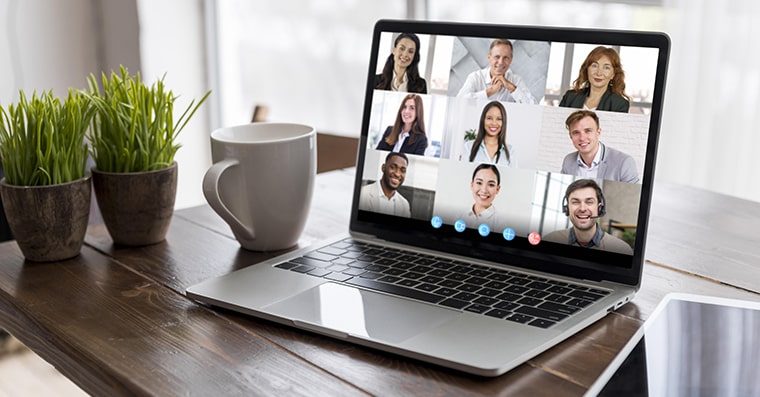 Labtop with video call